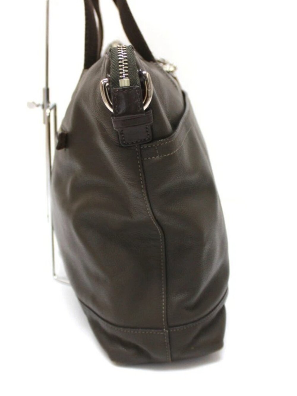 COACH 70490 Hand Bag Tote Bag Leather Green/khaki - Picture 2 of 11
